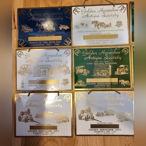 Set of 10 Antique Golden Horseshoe Society Participant Awards - Picture 2 of 3